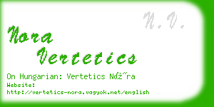 nora vertetics business card